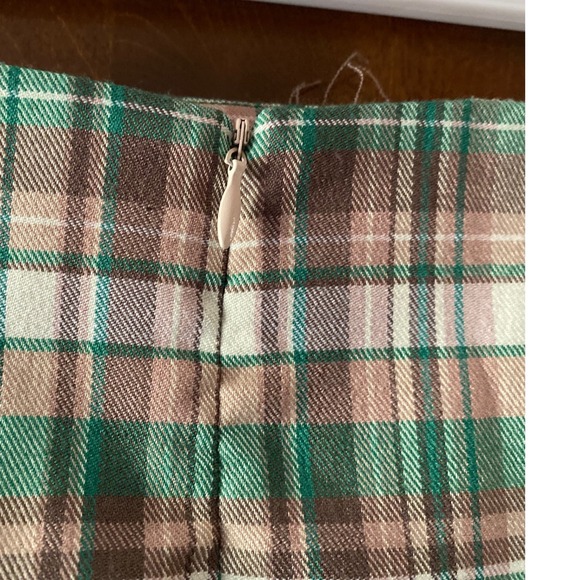 Zara Plaid Mini Skirt Green Brown Tan Checkered Casual‎ XS NWT - Picture 4 of 8